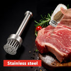 Stainless Steel Meat Tenderizer Tool, 21 Sharp Needles, Chicken Meat Tenderizer, Tenderizing Steak, Beef, Chicken, Pork, Barbecue, Marinating Prep Tool, with Cleaning Brush and Seasoning Jars