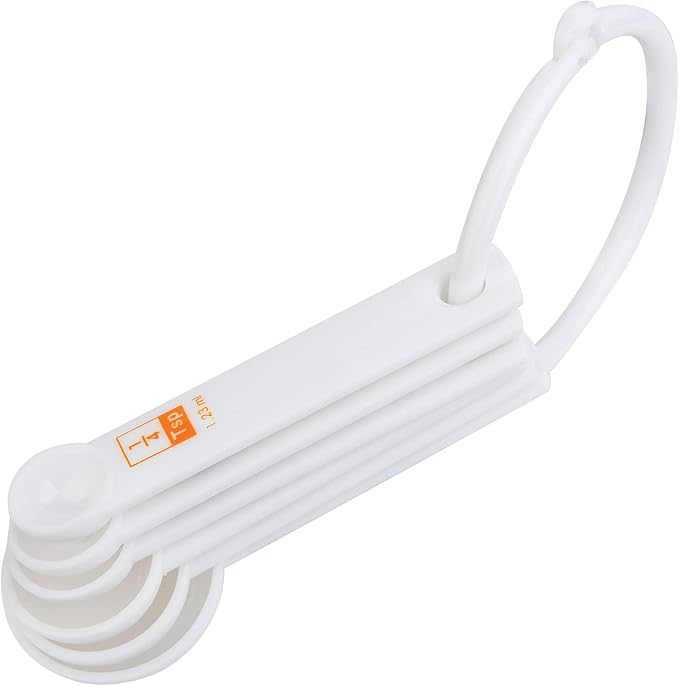 Fox Run 6-Piece Plastic Measuring Spoon Set White, 1.6 x 9 x 3 inches