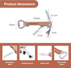 Multifunctional Corkscrews Wine Opener with Foil Cutter and Bottle Opener, Classic Wooden Wine Opener Corkscrew for Home Bar Tool, Idea Gift for Sommelier, Bartenders, and Wine Lovers