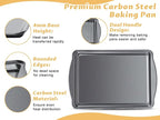 Baking Sheet with Cooling Racks - Carbon Steel Cookie Sheets for Baking [2 Sheets + 2 Racks], Nonstick Baking Pans, Perfect for Baking, Roasting, and More, Size 17 x 11 x 0.5 Inches
