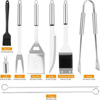 Grill Utensils Set,15 Pcs Stainless Steel BBQ Accessories Set, Portable Professional Grill Tool, Perfect Grill Kit Gift for Outdoor with Bag