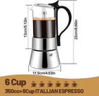 4 Cup Glass Transparent Moka Pot Stainless Steel Uncoated Stovetop Espresso Maker Italian Coffee Makers Mocha Greca Machine Cafe Classic Induction Cookers for Home Camping 220ml