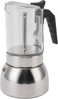 CHICIRIS Stainless Steel Espresso Maker, Double Valve Design, Glass Top Coffee Maker, Induction Stovetop Ready, 450ML Capacity, Professional Use for Home Kitchen and Coffee Enthusiasts