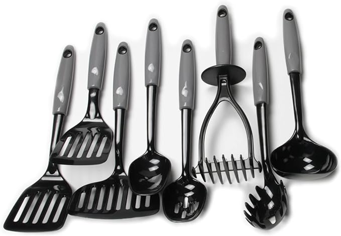 Chef Craft Select Nylon Kitchen Tool and Utensil Set, 8 Piece Set, Gray
