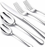 NICE KITCHEN Silverware Set, 40 Piece Stainless Steel Cutlery Sets for 8, Heavy Duty Flatware, Mirror Polished Forks Spoons and Knives Set, Reusable Utensils for Home Kitchen, Dishwasher Safe