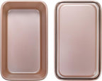 Elsjoy 4 Pack Non-Stick Loaf Pan, 9.5 x 5.5 Inch Champagne Bread Loaf Pans Carbon Steel Bread Tin Set for Baking, Metal Bakeware for Bread, Meatloaf, Cake
