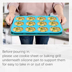 CAKETIME Silicone Muffin Pan Cupcake Pan Set - Mini 24 Cups and Regular 12 Cups Muffin Tin, Nonstick Food Grade Molds with 12 Baking Cups