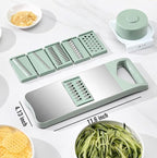 NACOLUS 6-Blade Mandoline Slicer with Slide-On Hand Guard - Vegetable Slicer, Potato/Onion/Garlic Slicer, Kitchen Grater(Multi-Color) (Seafoam green, 6-in-1)