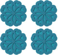 Set of 4 Silicone Trivet Mat - Hot Pot Holder Hot Pads for Table & Countertop - Trivet for Hot Dishes - Non-Slip & Heat Resistant Modern Kitchen Hot Pads for Pots & Pans, Teal