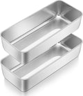 TeamFar Loaf Pan, 12 x 5 Inch Stainless Steel Loaf Pans for Baking Bread, 2 Pack Large Bread Loaf Baking Pan for Homemade Bread, Meatloaf, Cake, Brownies, Non-Toxic, Heavy-duty, Oven & Dishwasher Safe