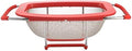 Farberware 5216427 Professional Stainless Steel Expandable Over-The-Sink Colander/Strainer, Red