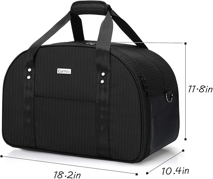 CURMIO Bartender Kit Travel Carrying Bag with Padded Compartment for Wine and Bar Tools Set, Bartender Shoulder Tote Bag for Home Indoor Outdoor Patio Party, Black, BAG ONLY, Patent Pending