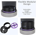 Elevate Anti-Splash Cup Riser Accessory for most Keurig K-cup, Cuisinart Single Serve, and other Coffee Makers, Adjustable for Cup Size and Drip Tray Type (Black with Lilac Base)