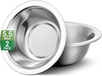 304(18/8) Stainless Steel Mixing Bowls for Kitchen, 2 Pack 5.5" Small Metal Mixing Cooking Bowls Set Stackable for Baking Serving Cooking Food Prep Storage Dishwasher Safe Lightweight