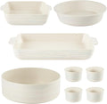 Pyrex (8-Piece) Ceramic Complete Bakeware Set, Nonstick Pie, Casserole, Cake, Lasagna Oven Pans, Bakers, For Baking, Roasting, Steaming