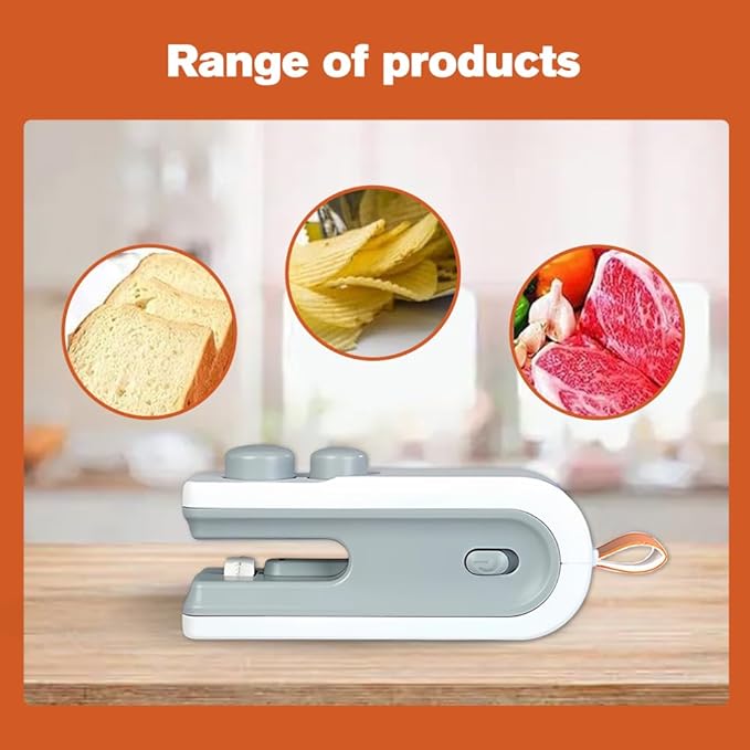 Mini Bag Sealer, 2026 New 2 in 1 Magnetic Food Sealer, USB Rechargeable Chip Bag Sealer Heat Seal Tool, Portable Handheld Snack Sealer Bag Sealing Machine for Snacks and Vegetables (Black)