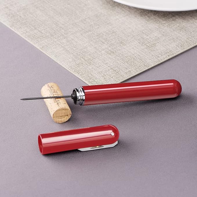 IPEROT Wine Bottle Opener, IPEROT Air Pressure Wine Corkscrew With Cutting Wine Bottle Foil Knife, Effortlessly Open Wine Bottles Without Damaging Corks, Easy-to-Use(Red)