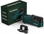 Northmas Knife Sharpener, Professional Electric Knife Sharpener for Home Use, 2 Stages for Quick Sharpening & Polishing, 100V-240V Global Voltage Design, Green