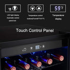 Antarctic Star Wine Cooler/Cabinet Drink Refrigerator Fridge, 36 Bottle Freestanding Wine Chiller with Stainless Steel, Double-Layer Glass Door Touch Screen for Home Office/Bar, 4.4Cu.Ft., Silver