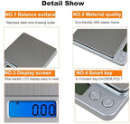 Digital Kitchen Scale,High Precision Stainless Steel Multifunction Food Scale Grams and Ounces Back-Lit LCD Display Small Pocket Jewelry Scales Auto Off,Tare,PCS,UNTS/Mode (3kg/0.1g)
