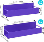 HuggieGems 4 Pack Magnetic Spice Storage Rack Organizer for Refrigerator and Oven, Purple Fridge Organizers and Storage
