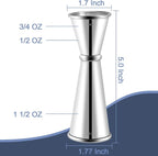 Briout Jigger for Bartending, Double Cocktail Jigger Japanese Premium 304 Stainless Steel Jigger 2 OZ 1 OZ with Measurements Inside