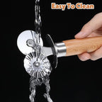 Pastry Double Cutter Wheel for Kitchen, Stainless Steel Pasta Cutter Wheel Tool with Double Roller for Making Pasta, Pizza, Ravioli, Cookie Cutter, Enhance Your Culinary Artistry