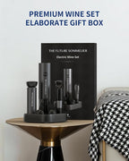 CIRCLE JOY Rechargeable Electric Wine Opener Set 7-in-1 Aluminum Alloy Wine Gift Set with Electric Corkscrew, Foil Cutter, Wine Pourer, Storage Base, Vacuum Pump and 2 Wine Stoppers