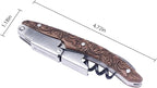 Premium Waiters Corkscrew with Walnut Wood Handle, Professional Sommelier Wine Key with Engraved Totem, Double Hinged Stainless Steel Wine Bottle Opener for Wine Lovers & Bartenders 1 pcs