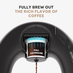Single-Serve Coffee Maker, 2 in 1 One Cup Coffee Machine Compatible with K-Cup Pod & Coffee Grounds/Tea with One Button Operation,Fast Brew in 1 minute,Compact For Home, Office, RV and Dorm (Black)