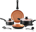 BECIGAR 8pcs Gold Ceramic Pots and Pans Set, Cooking Pan Set,Cooking Pot Set Ceramic Pan Set, Nonstick Cookware Set, Induction Safe Kitchen Cooking Set with Frying Pans, Saucepans, shovel and Ladle