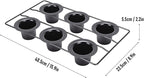 6 Cup Popover Pan for Baking Deep Non Stick Sturdy Carbon Steel Bakeware Easy to Clean for Yorkshire Pudding, Muffins and Popovers