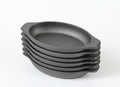 HAWOK Cast Iron Oval Mini Single Serving Bowls cooking/baking pans 6.5"LX4.7"W, 12oz, 6 Pcs