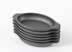 HAWOK Cast Iron Oval Mini Single Serving Bowls cooking/baking pans 6.5"LX4.7"W, 12oz, 6 Pcs