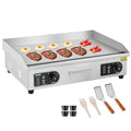 VEVOR Upgraded Commercial Electric Griddle, 2800W Stainless Steel Countertop Flat Top Grill, 26'' Griddle Grill with 2 Shovels and 2 Brushes, 122℉-572 ℉ Adjustable Temp, for Home Restaurant(No Plug)