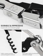 CORKAS Wine Key - 2Pack Handcrafted Professional Waiters Corkscrew, Compact Heavy Duty Wine Opener with Double Hinged, Foil Cutter and Bottle Opener, Birthday Gifts for Severs, Sommelier, Bartenders