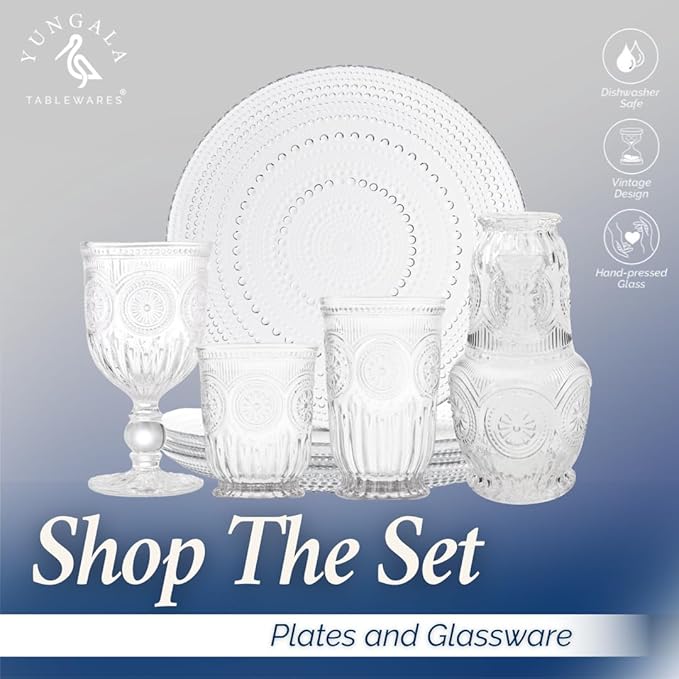 Yungala Clear Highball Glasses Set of 6 Tall Drinking Glasses 10 oz