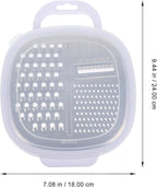 PRETYZOOM Multifunctional Kitchen Grater Slicer Stainless Steel Vegetable Cutter Portable Kitchen Gadget 9.44X7.44X2.36 Inch for Efficient Food Preparation