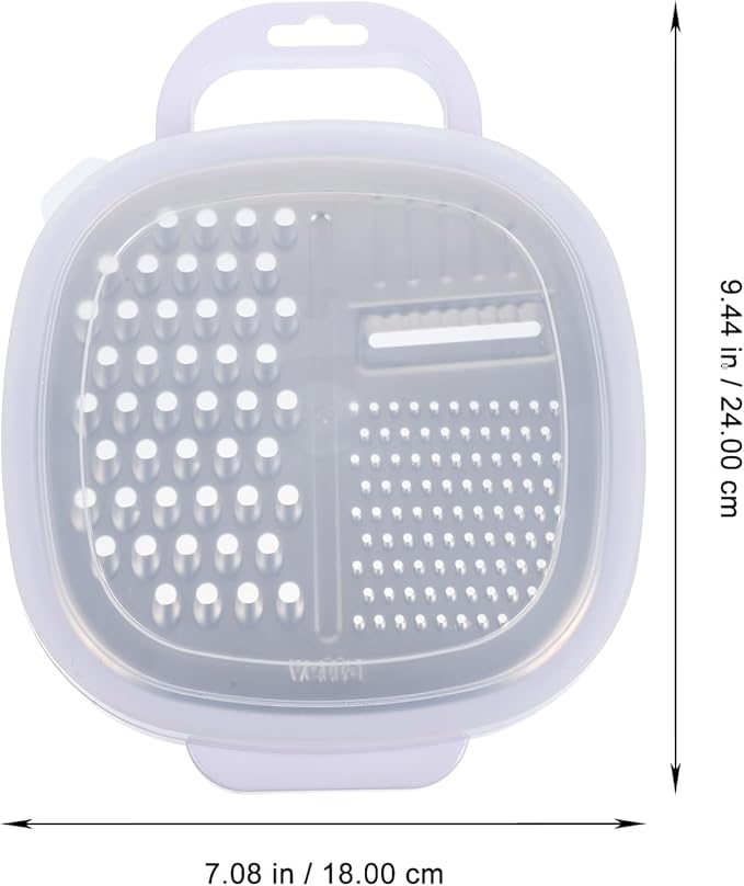 PRETYZOOM Multifunctional Kitchen Grater Slicer Stainless Steel Vegetable Cutter Portable Kitchen Gadget 9.44X7.44X2.36 Inch for Efficient Food Preparation