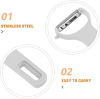 VICASKY 3pcs Melon Slicer and Vegetable Peeling Knives Set Stainless Steel Blades with Plastic Handles Multi-function Kitchen Gadget for Fruit and Vegetable Grating and Shredding