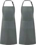 Syntus Apron for Men Women, Adjustable Cooking Kitchen Chef Aprons with 2 Pockets, Cotton/Polycotton/Polyester