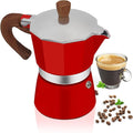 Aluminum 3 Cup 150ml Moka Pot Express Coffee Maker Stovetop Espresso Colorful Coffeemaker Italian Classic Style Brewing Greca Cafe Mocha Machine for Cafeteras Lover Camping Travel and Home Use 5oz