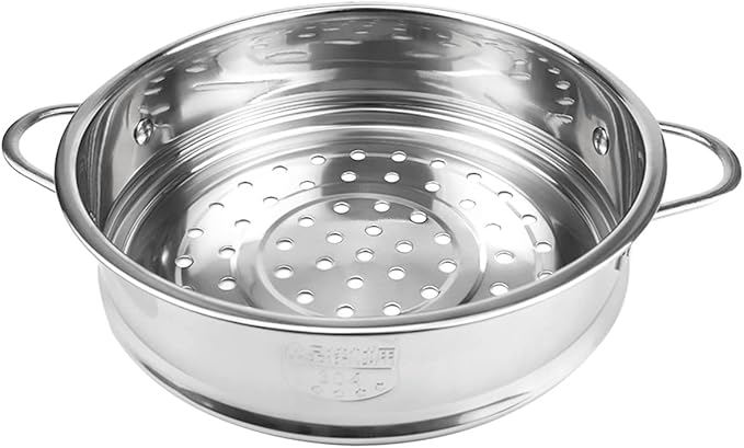 Stainless Steel Steamer Pot 7 Inches Round Cooking Rack Food Steamer Basket Insert for Kitchen Dim Sum Dumplings Bun(18cm)