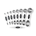 Magnetic Measuring Spoons Set, 9-Piece Stainless Steel with Leveler, Stackable Double-Sided Spoons, Black