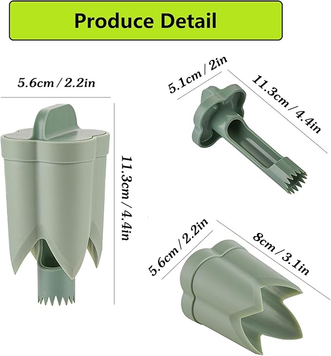 2-in-1 Pepper Corer&Seed Remover Tool-Efficient Jalapeno,Bell Pepper,and Chili Deseeder. Fruit&Vegetable Core Remover for Peppers,Tomatoes,Apples.Efficient Kitchen Gadget for Cooking Prep(1, Green)
