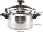 Zerodis Pressure Cooker, Explosion Proof Stovetop Pressure Cooker with Double Bottom Canning Pot for Gas Stove Cooker (5L)