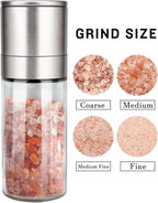 Gulex® Salt Grinder Pepper Mill, Refillable, Adjustable Coarseness Black Pepper Grinder, Stainless Steel Sea Salt Shaker with Ceramic Rotor(Seasoning not included)