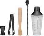 Cambridge E927MBCB1DS 5-Piece Black Mixology Shaker Tool Set