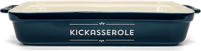 Ceramic Casserole Dish For Oven - 10.6 x 7.2 x 2.3 - Funny Gift for Bakers and People That Like To Cook or Housewarming Gift Idea