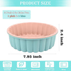 HUAKENER 2 Pcs Charlotte Cake Pan, 8 Inch Round Cake Pan, Nonstick Silicone Cake Molds for Cheese Cake, Chocolate Cake, Rainbow Cakes, Strawberry Shortcake, Brownie Tart Pie, Bule and Pink